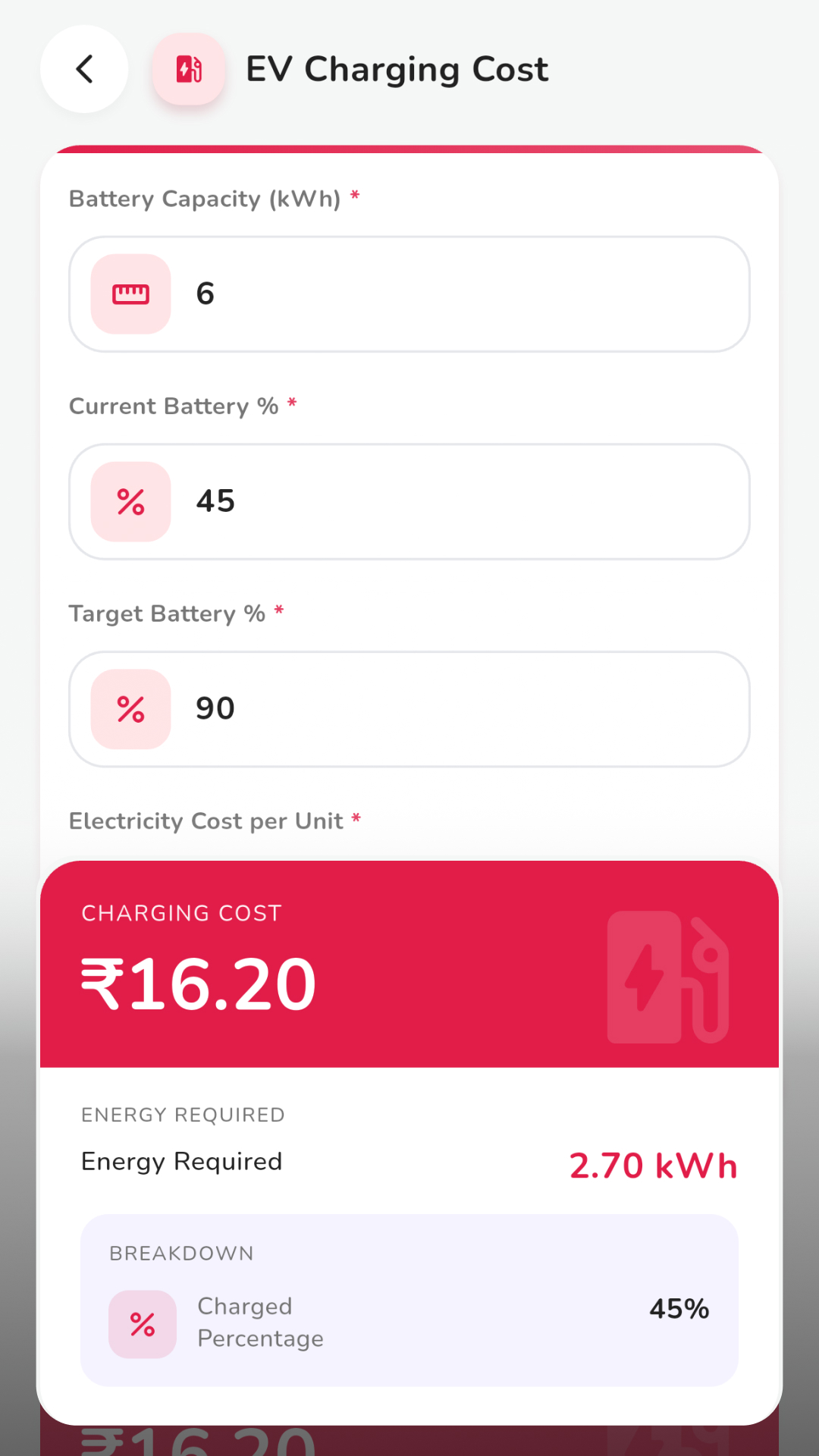 EV Charging Cost